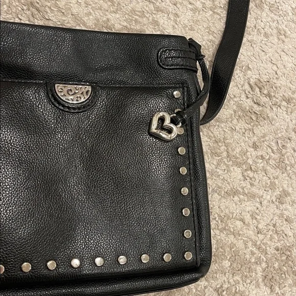 BRIGHTON PRETTY TOUGH BLACK STUDDED ROYCE SUPER ORGANIZERCROSSBODY HANDBAG